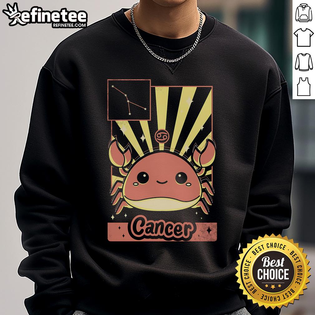 Cute Crab Zodiac Sweatshirt Alt Text: Adorable Cute Crab Zodiac Sweatshirt featuring a vibrant crab design, perfect for astrology and ocean lovers.
