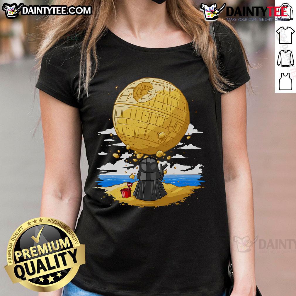 Cute Darkside Sandcastles Darth Vader Ladies Tee Cute Darkside Sandcastles Darth Vader Ladies Tee featuring a whimsical design of Darth Vader building sandcastles.