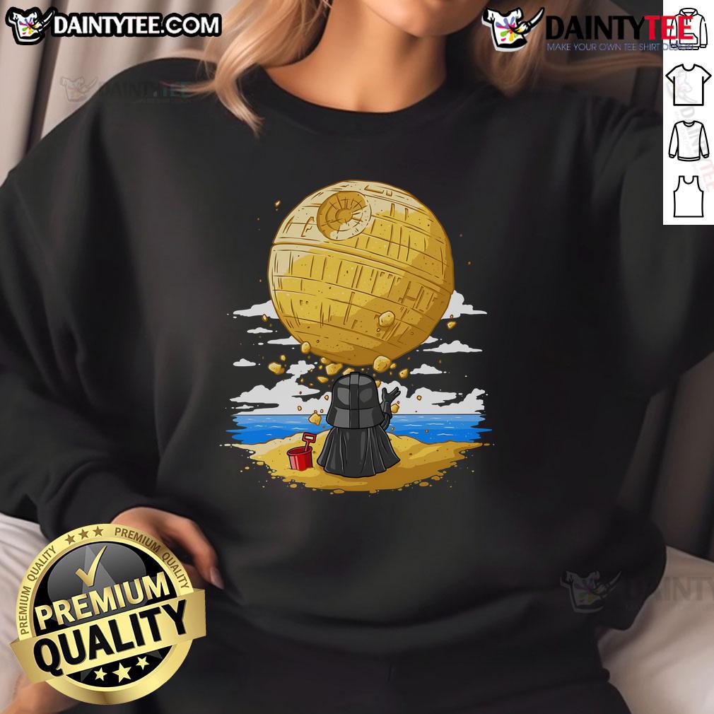 Cute Darkside Sandcastles Darth Vader Sweatshirt Adorable Darkside sandcastles graphic on a Darth Vader sweatshirt, perfect for Star Wars fans and cozy style.