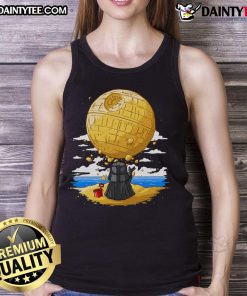 Alt Text: Cute Darkside Sandcastles Darth Vader tank top featuring a playful design perfect for Star Wars fans and beach lovers.