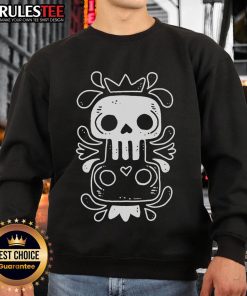 Alt Text: Cute Dos Calaveras skull sweatshirt featuring vibrant designs, perfect for Halloween or casual wear.