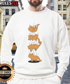 Cute falling cat sweatshirt featuring an adorable cat design, perfect for animal lovers and cozy casual wear.
