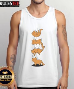 Cute falling cat tank top featuring an adorable cat design, perfect for cat lovers and casual summer wear.
