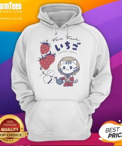 Cute farm fresh strawberries hoodie featuring vibrant berry graphics, perfect for casual wear and summer style.