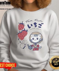 Cozy sweatshirt featuring cute farm fresh strawberries, perfect for berry lovers and casual wear enthusiasts.