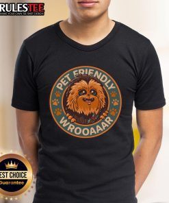 Alt Text: Cute Friendly Wookiee pet-friendly Wrooaaar T-Shirt featuring a playful design for animal lovers and sci-fi fans.