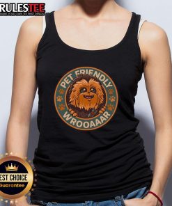 Adorable Wookiee-themed tank top featuring 'Wrooaaar' text, perfect for pet lovers and fun casual wear.