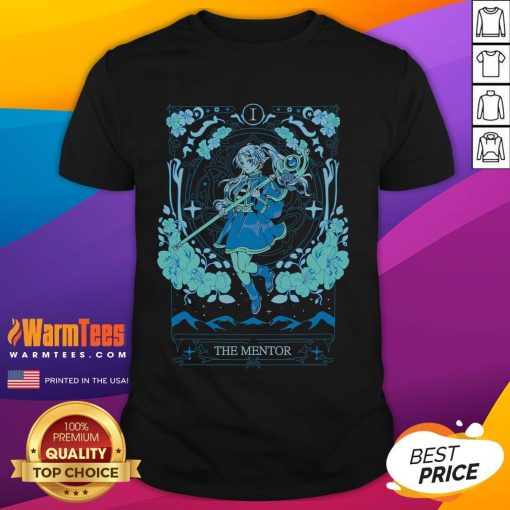 Stylish 'Cute Frieren The Mentor' t-shirt featuring vibrant art from Frieren: Beyond Journey's End series.