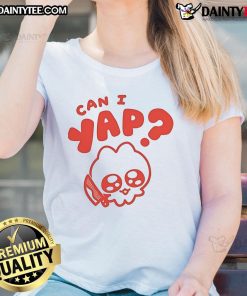 Alt Text: Cute Giraffalope Can I Yap Ladies Tee featuring a whimsical giraffalope design in vibrant colors.