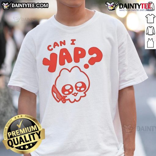 Alt Text: Cute Giraffalope Can I Yap T-Shirt featuring a whimsical giraffalope design in vibrant colors, perfect for animal lovers.