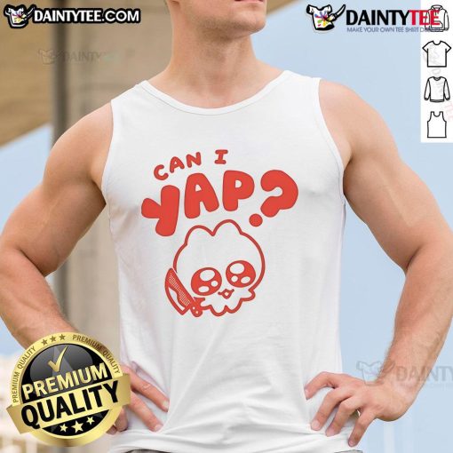 Alt Text: Cute Giraffalope Can I Yap tank top featuring a playful giraffalope design perfect for casual summer wear.