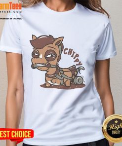 Alt Text: Cute Give Chippy the Bit Ladies Tee featuring a playful design perfect for casual wear and everyday style.