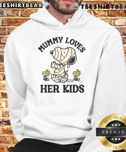Alt Text: Cute Halloween Snoopy and Woodstock mummy hoodie, perfect for kids, featuring fun Halloween designs and cozy style.
