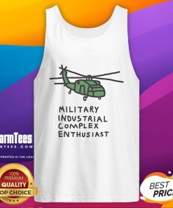 Adorable military-themed tank top featuring a cute helicopter design for industrial complex enthusiasts.