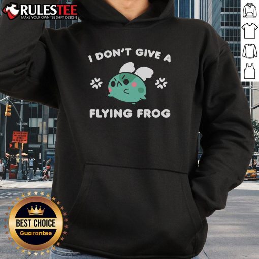 Alt Text: Cute I Don't Give A Flying Frog Hoodie featuring a playful frog graphic, perfect for casual wear and quirky style.