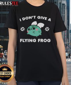 Cute I Don't Give A Flying Frog Ladies Tee featuring a playful frog design on a stylish women's t-shirt.