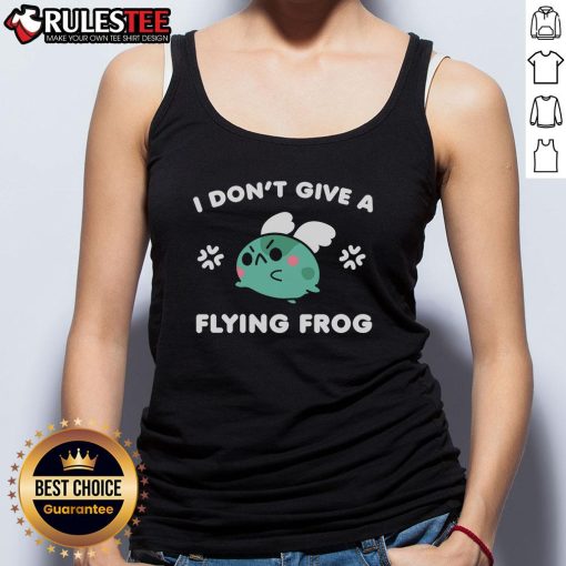 Adorable 'I Don't Give A Flying Frog' tank top featuring a playful frog design, perfect for casual summer wear.
