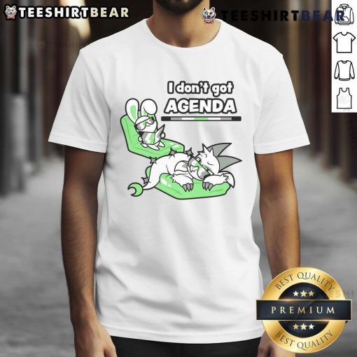 Alt Text: Cute I Dont Got Agenda Agender Agenda T-Shirt design featuring playful text on a stylish tee for gender expression.