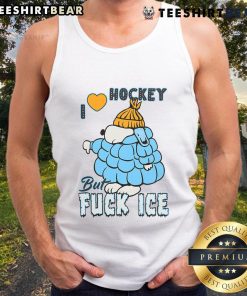 Cute ivory Snoopy tank top with 'I Love Hockey' design, perfect for hockey fans and casual wear.