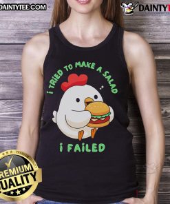 Cute I Tried to Make a Salad I Failed Chicken Hamburger Tank Top featuring a playful design for food lovers.