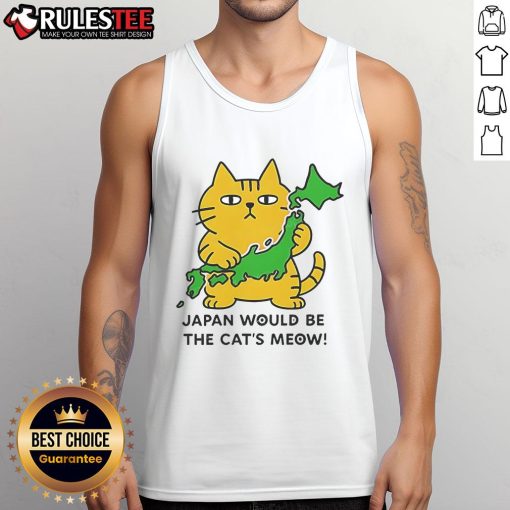 Adorable tank top featuring cute Japan-themed graphics, perfect for cat lovers and summer fashion enthusiasts.