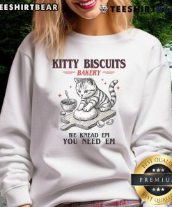 Cute kitty biscuits sweatshirt for cat lovers, featuring a playful design perfect for baking enthusiasts.