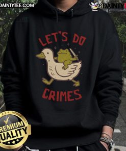 Alt Text: Cute 'Let's Do Crimes' hoodie featuring playful graphic design, perfect for casual outfits and crime-themed apparel.