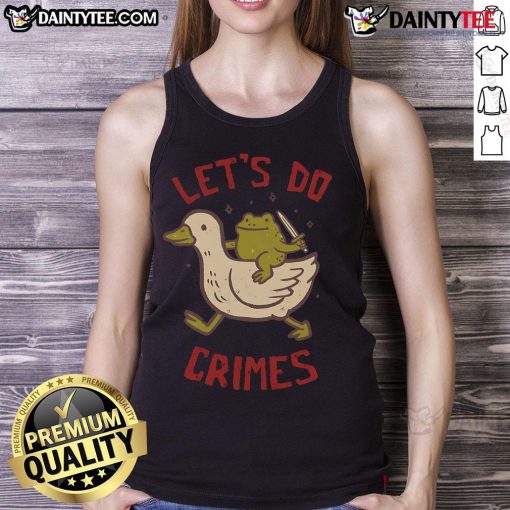 Women's Cute Let's Do Crimes Tank Top featuring a playful design, perfect for casual summer outings.