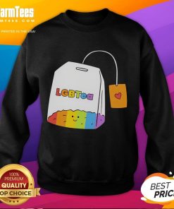 Alt Text: Cute LGBTea pun sweatshirt featuring funny Pride design promoting equal rights for the LGBTQ+ community.
