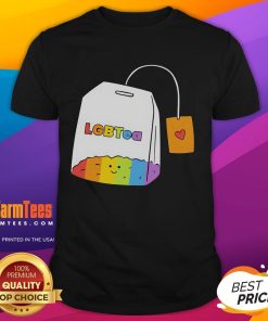 Alt Text: Cute Lgbtea pun funny Pride t-shirt promoting equal rights with colorful graphics and vibrant design.