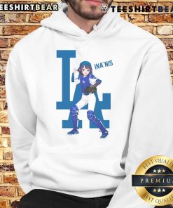 Cute Los Angeles Dodgers Hololive Night Inanis Hoodie featuring vibrant colors and stylish design for fans.