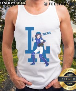 Cute Los Angeles Dodgers Hololive Night Inanis tank top featuring vibrant graphics and stylish design for fans.