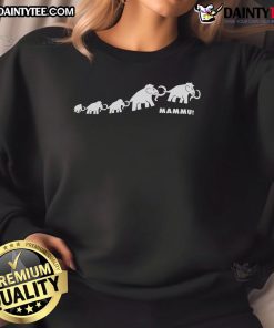 Cute Mammut family logo sweatshirt featuring playful design and cozy fabric for outdoor adventures and casual wear.