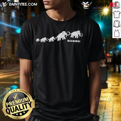 Alt Text: Cute Mammut Family logo T-shirt featuring an adorable design, perfect for outdoor adventures and family outings.