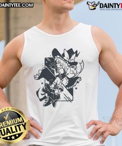 Cute Marisa Kirisame wearing a Bad Apple tank top from Touhou Project, showcasing vibrant colors and character design.