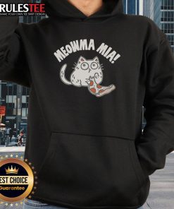 Cute Meowma Mia Pizza Hoodie featuring a fun cat design and vibrant colors, perfect for cat lovers and pizza fans.