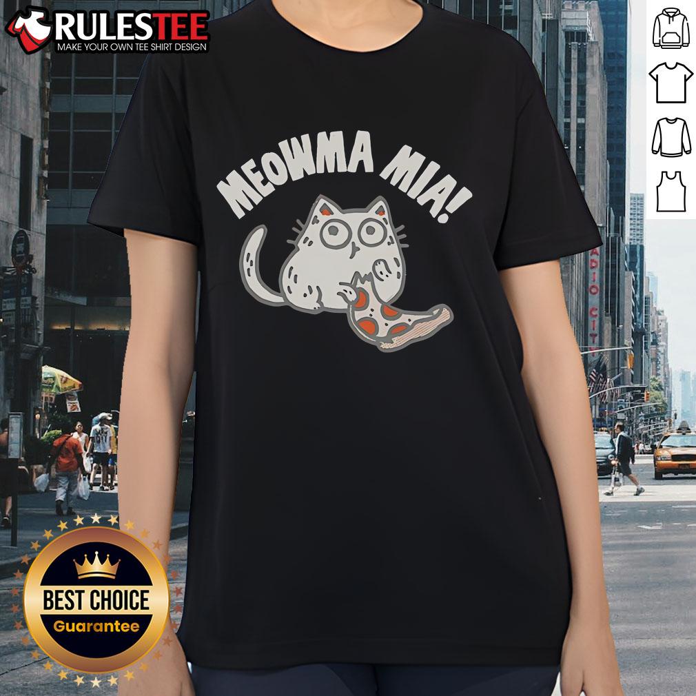 Cute Meowma Mia Pizza Ladies Tee Cute Meowma Mia Pizza Ladies Tee featuring playful cat graphics and vibrant colors, perfect for cat lovers.
