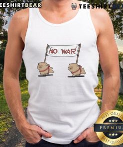 Adorable Cute No War Dogs tank top featuring playful dog graphics promoting peace and love.