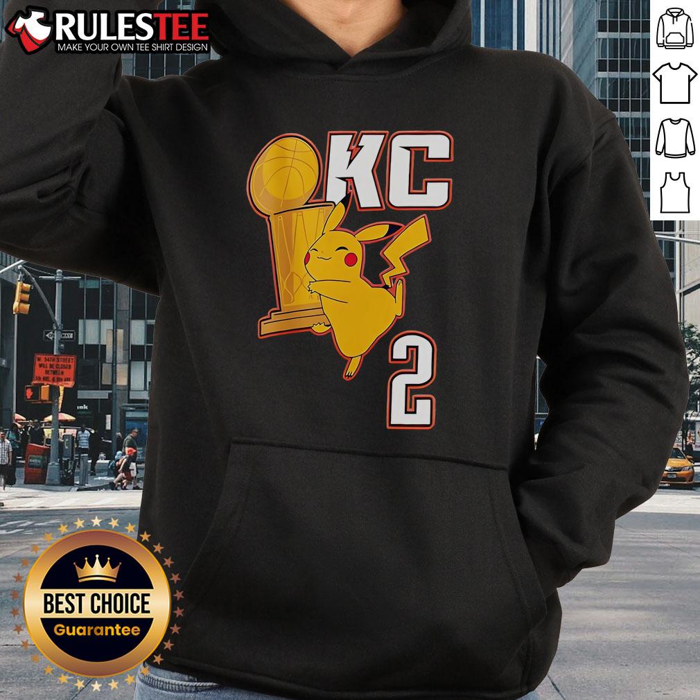 Cute Okc Pikachu Holding 2025 Nba Champs Trophy Hoodie Cute Pikachu wearing a hoodie, holding the 2025 NBA Champs trophy, perfect for OKC Thunder fans.