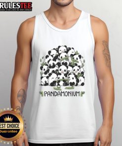 Alt Text: Cute Pandamonium panda tank top featuring an adorable panda graphic, perfect for casual summer outfits.