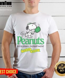 Adorable Cute Peanuts Pickleball Department Good Grief T-Shirt featuring playful graphics and vibrant colors.