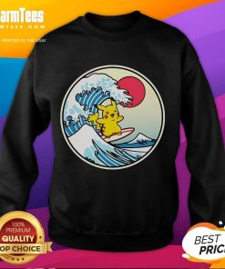 Alt Text: Cute Pikachu Thunder Wave sweatshirt featuring vibrant graphics, perfect for Pokmon fans and casual wear enthusiasts.