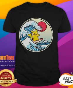 Adorable Pikachu design on a cute Thunder Wave t-shirt, perfect for Pokmon fans and casual wear.