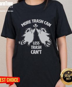 Cute raccoon rummaging through a trash can, perfect for the More Trash Can, Less Trash Can't ladies tee design.