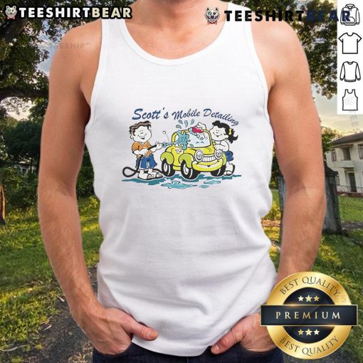 Alt Text: Cute Scotts Mobile Detailing Tank Top featuring a stylish design, perfect for car enthusiasts and detailing fans.