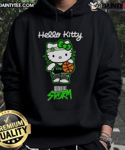 Cute Seattle Storm X Hello Kitty night hoodie featuring vibrant colors and playful design, perfect for fans.