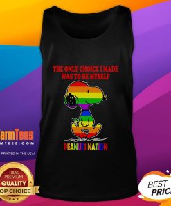 Cute Snoopy LGBT tank top with 'The Only Choice I Made Was To Be Myself' from Peanuts Nation collection.