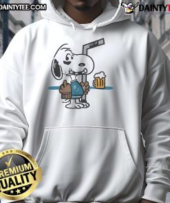 Cute Snoopy player hoodie featuring San Jose Sharks logo and Snoopy giving the middle finger, perfect for hockey fans.