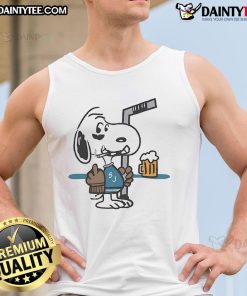Cute Snoopy player tank top for San Jose Sharks hockey, featuring Snoopy smoking and giving the middle finger.
