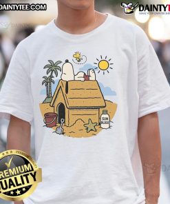 Cute Snoopy and Woodstock Beach Mode Activated T-Shirt featuring vibrant graphics perfect for summer outings.